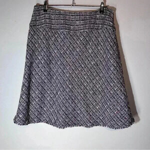 i.e A line mini career skirt black white pink fibers work casual holiday size 12